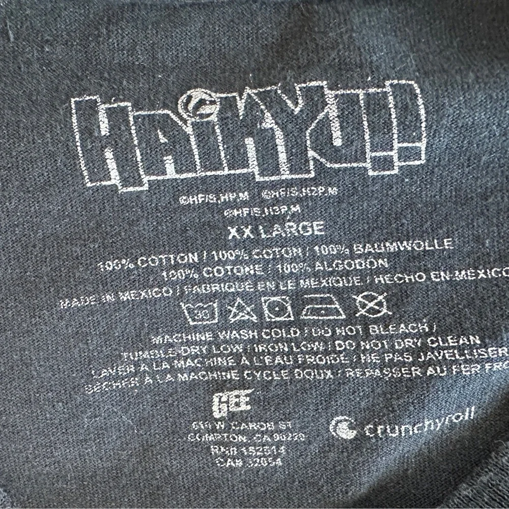 Haikyuu!! Karasuno Team Graphic Tee Men's XXL Black Orange Official Crunchyroll
